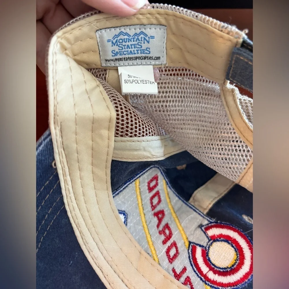 COLORADO Mountain State Specialties Adjustable Back Denim Mesh Baseball Cap Hat